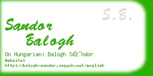 sandor balogh business card